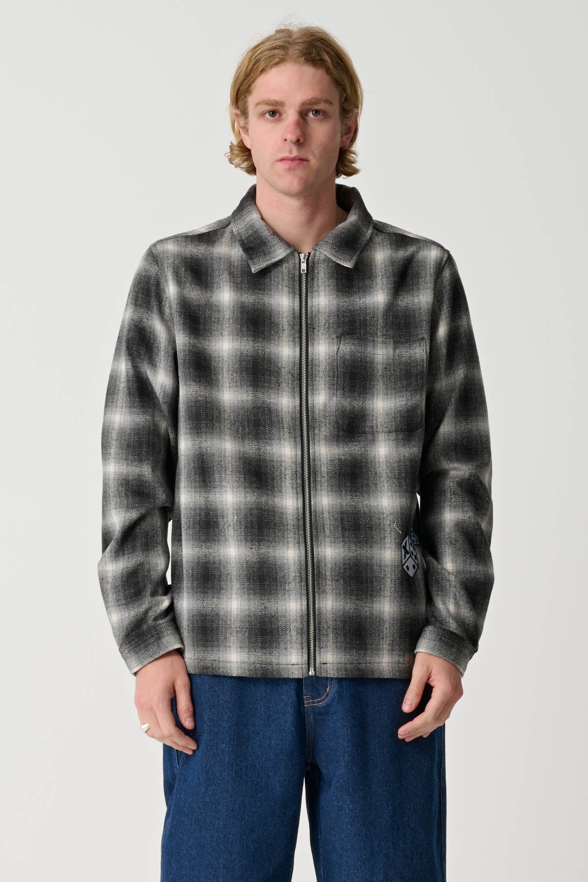 DICE CHECK LS ZIP SHIRT - Black | Xlarge AU – XLarge Brand
