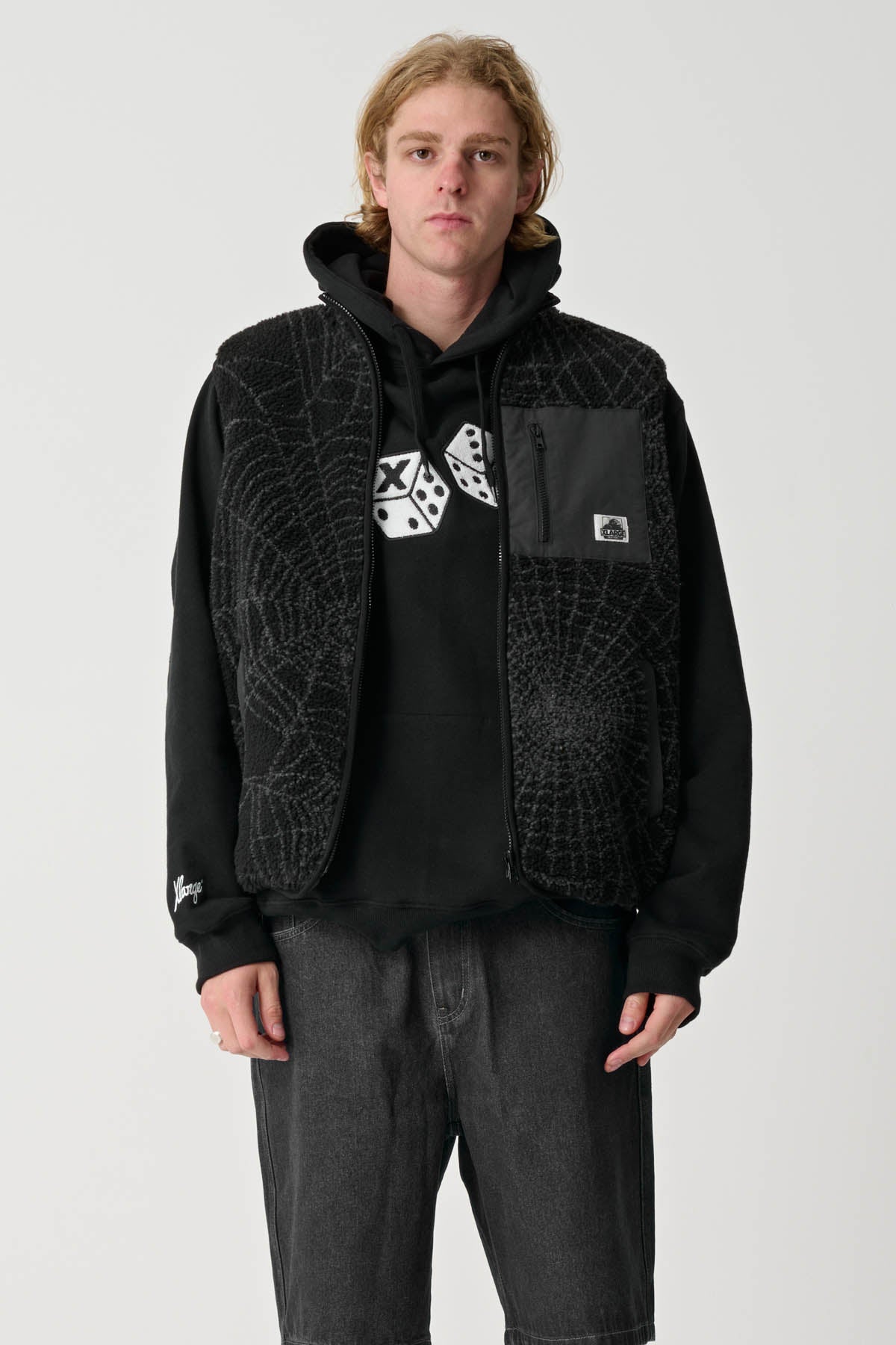 COBWEB REVERSIBLE VEST - Black | Xlarge AU – XLarge Brand