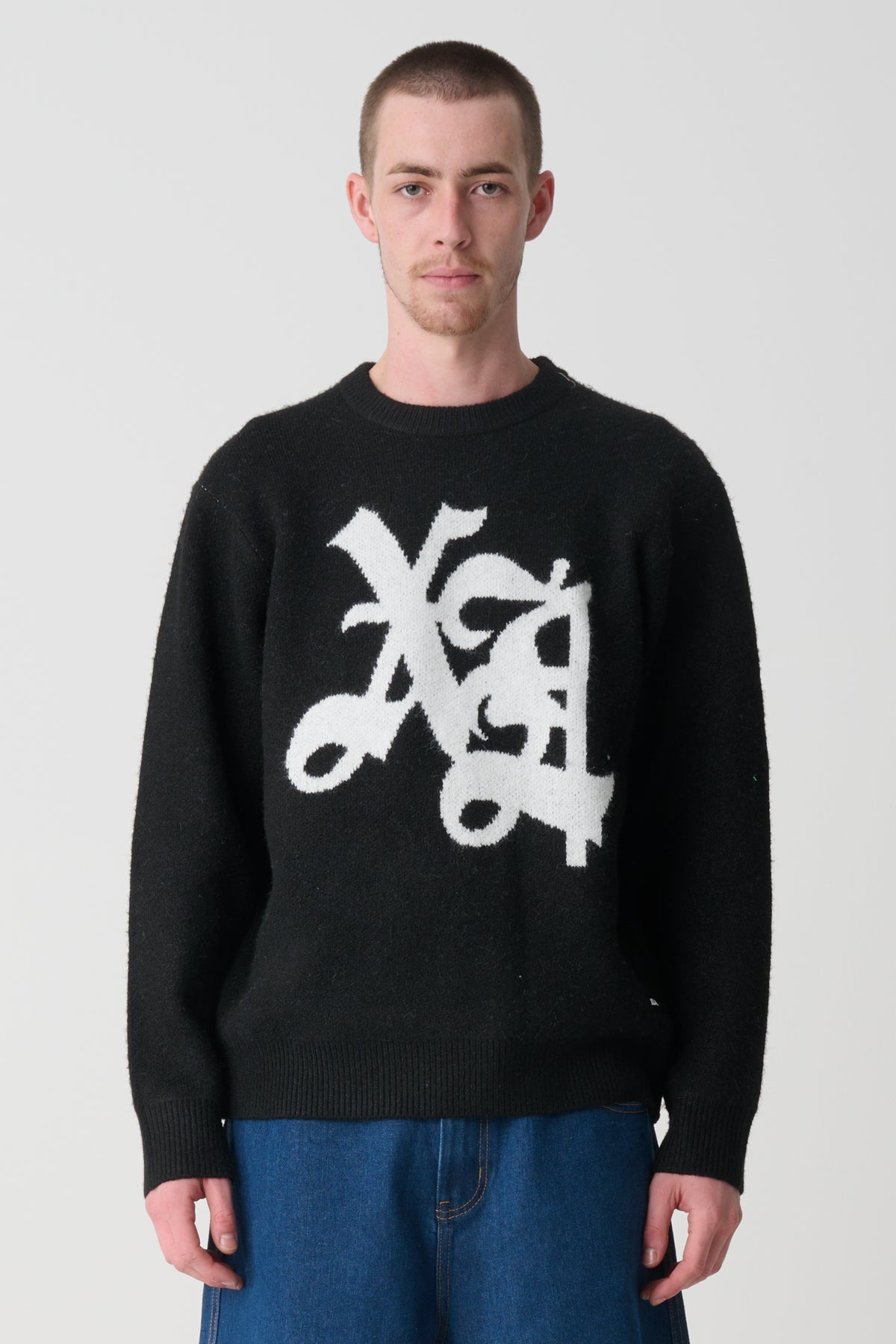 OLD ENGLISH KNIT SWEATER - Black | Xlarge AU – XLarge Brand OLD ENGLISH KNIT SWEATER - Black | Xlarge AU – XLarge Brand