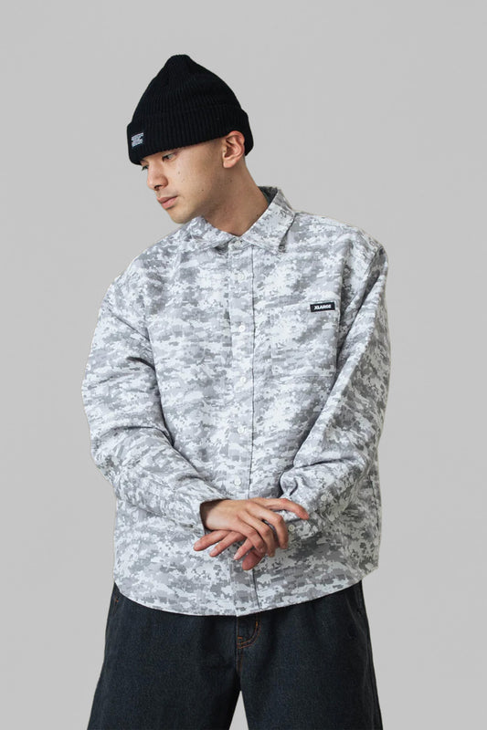 DIGITAL CAMO JACQUARD SHIRT - WHITE