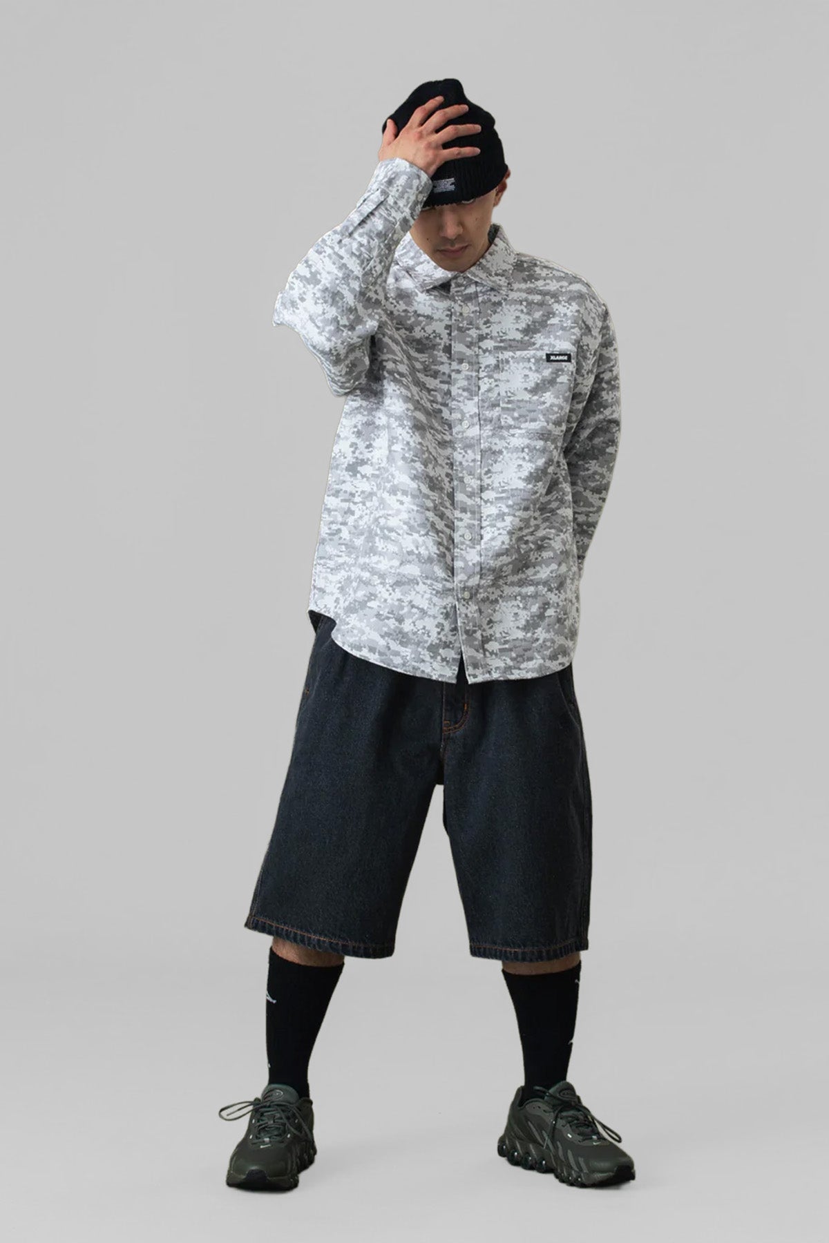 DIGITAL CAMO JACQUARD SHIRT - WHITE