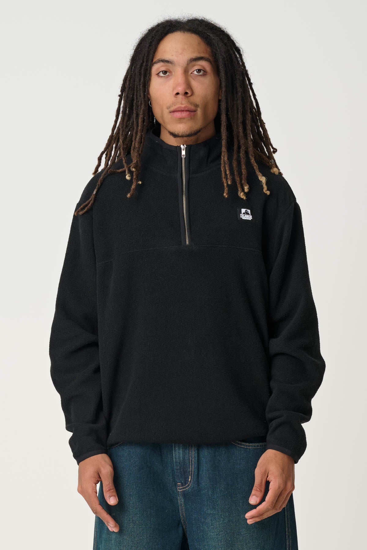 HALF ZIP CREW TOP - BLACK | Xlarge AU – XLarge Brand