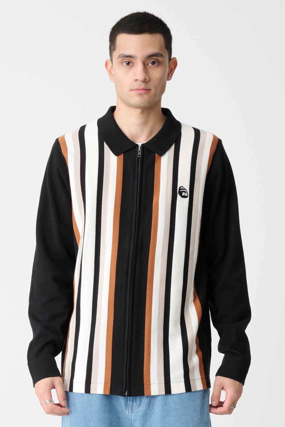 RAIL ZIP KNIT LS POLO - Black | Xlarge AU – XLarge Brand