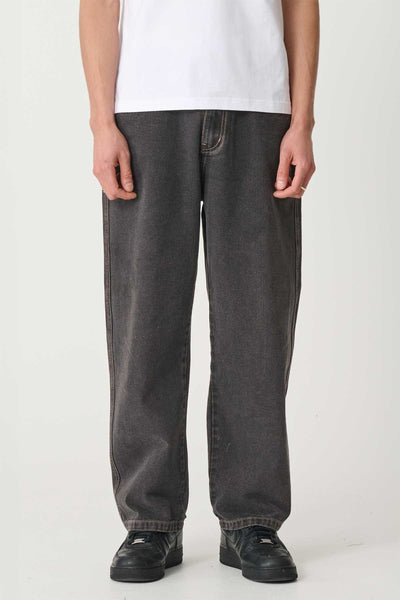 パンツ BELVET Washed Black Denim Set up/ Pants Raptor Layered Wide-Leg Jeans - Washed Black | UP THERE