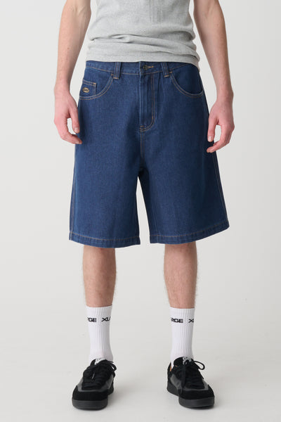 は*か様 archive Alphanumeric Denim Shorts X A.LAB Kids Mega Shant Pixel Denim Shorts | Zumiez