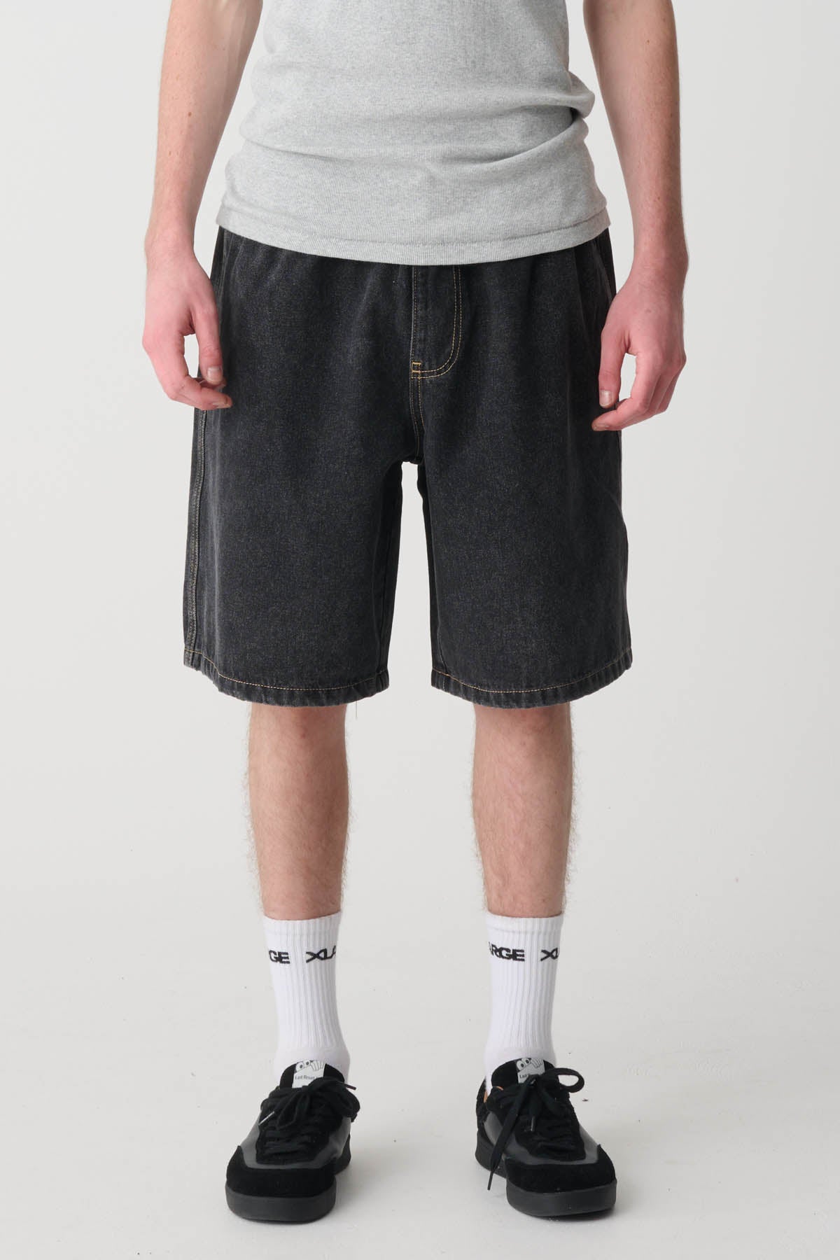 BULL DENIM 91 ELASTIC SHORT - WASHED BLACK DENIM | Xlarge AU – XLarge Brand