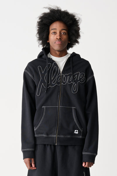 XLARGE エクストララージ SCRIPT ZIP-THRU HOODIE フーディ SCRIPT ZIP-THRU HOODIE - BLACK | Xlarge AU – XLarge Brand