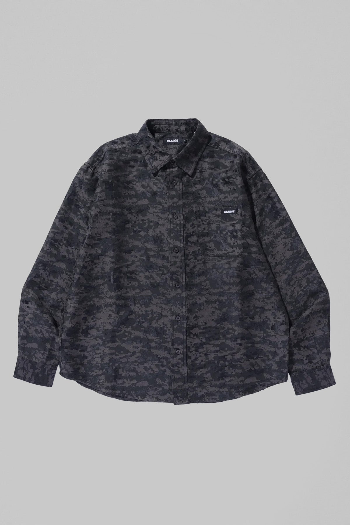 DIGITAL CAMO JACQUARD SHIRT - BLACK