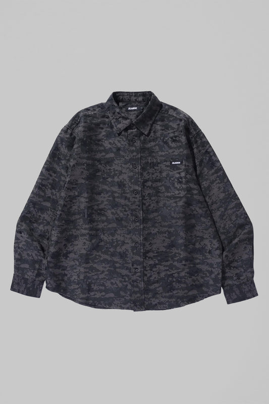 DIGITAL CAMO JACQUARD SHIRT - BLACK