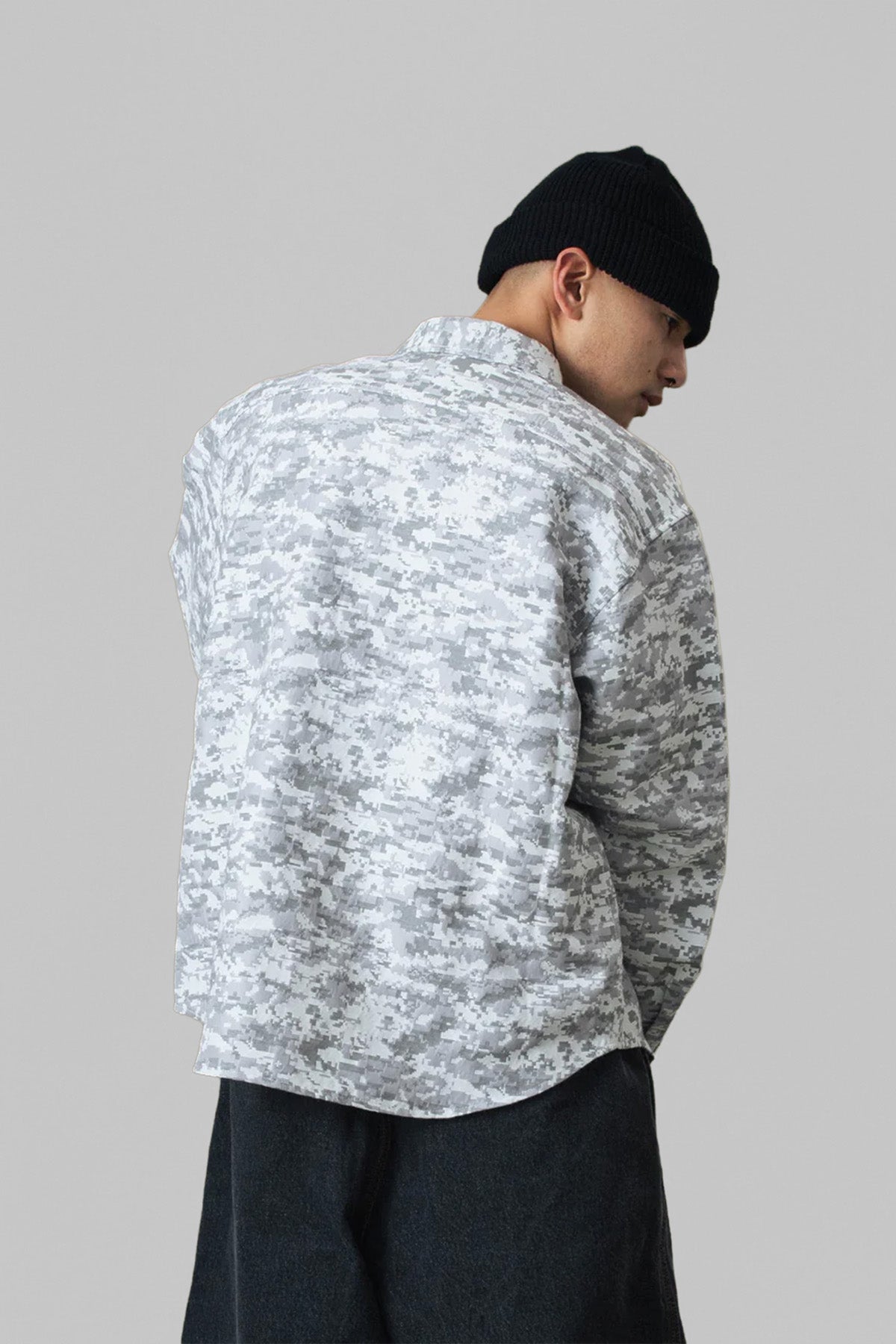 DIGITAL CAMO JACQUARD SHIRT - WHITE