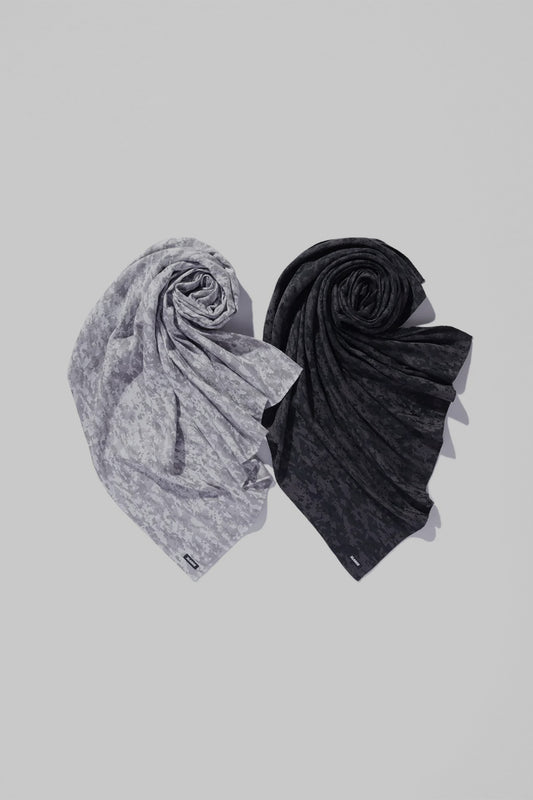 DIGITAL CAMO JACQUARD SCARF - BLACK