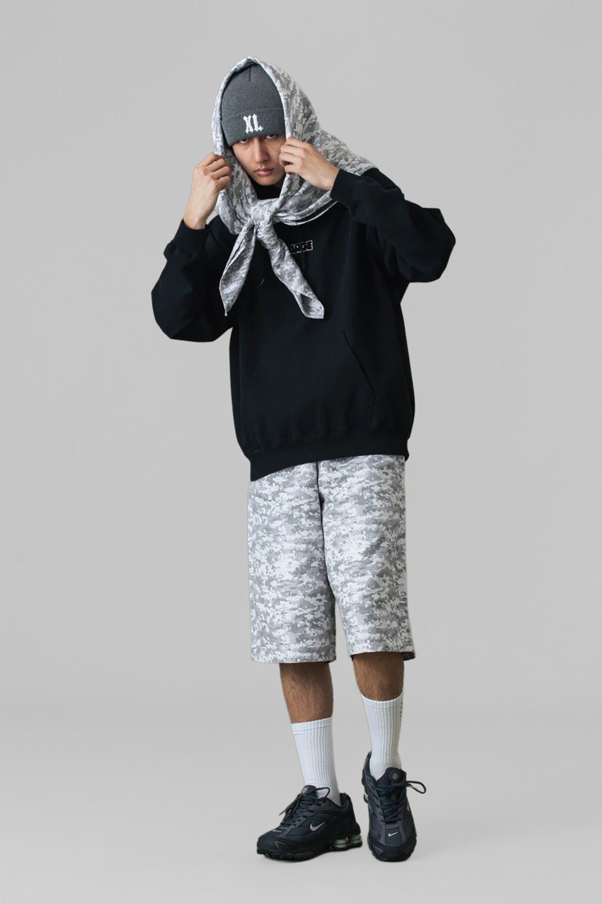 DIGITAL CAMO JACQUARD SCARF - WHITE