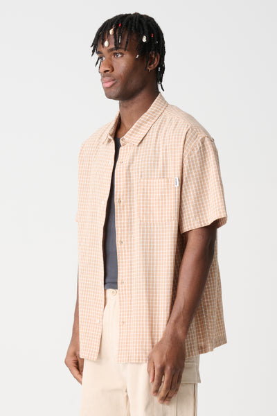 Flip Check SS Shirt - Tan Check